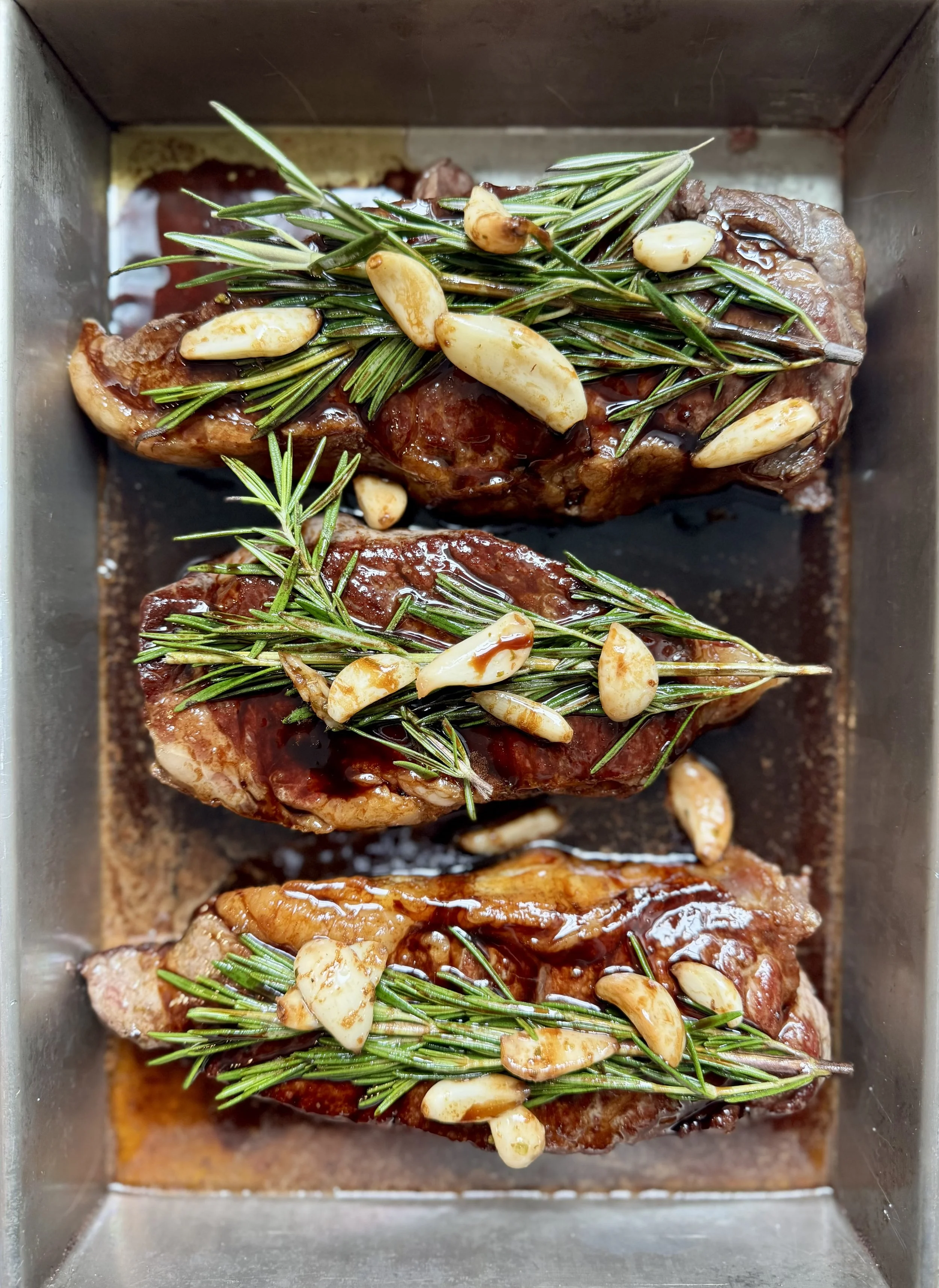 balsamic, garlic & herb strip