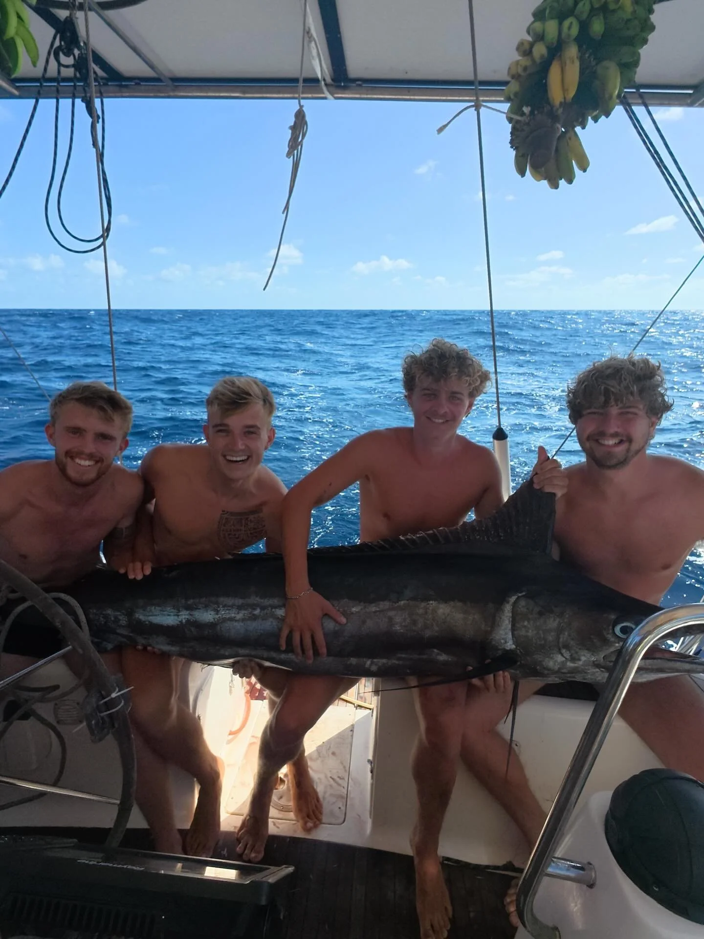 II MARLIN P&Aring; KROGEN II

Over Stillehavet fik vi en k&aelig;mpestor marlin p&aring; krogen. Den var desv&aelig;rre s&aring; st&aelig;rk, at den kn&aelig;kkede vores fiskeline, som ellers kan holde 115 kg 🫨🫨

P&aring; vores sejlads mod Fakarava