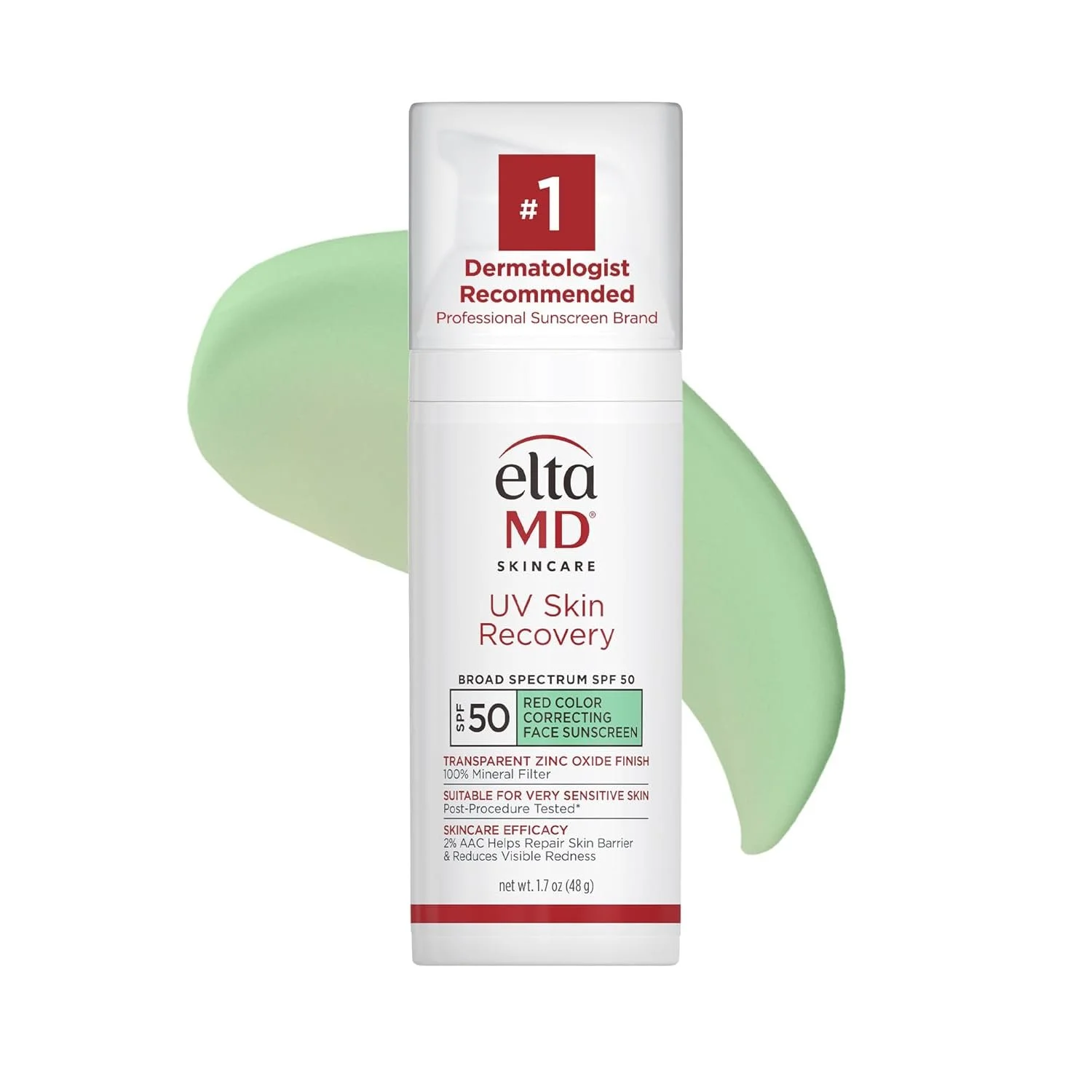 EltaMD UV Skin Recovery Red Color Correcting Green Tint Broad Spectrum SPF 50