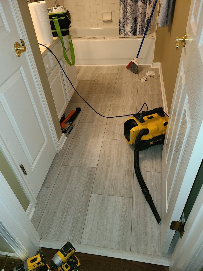 bathroom vinyl plank floor installation