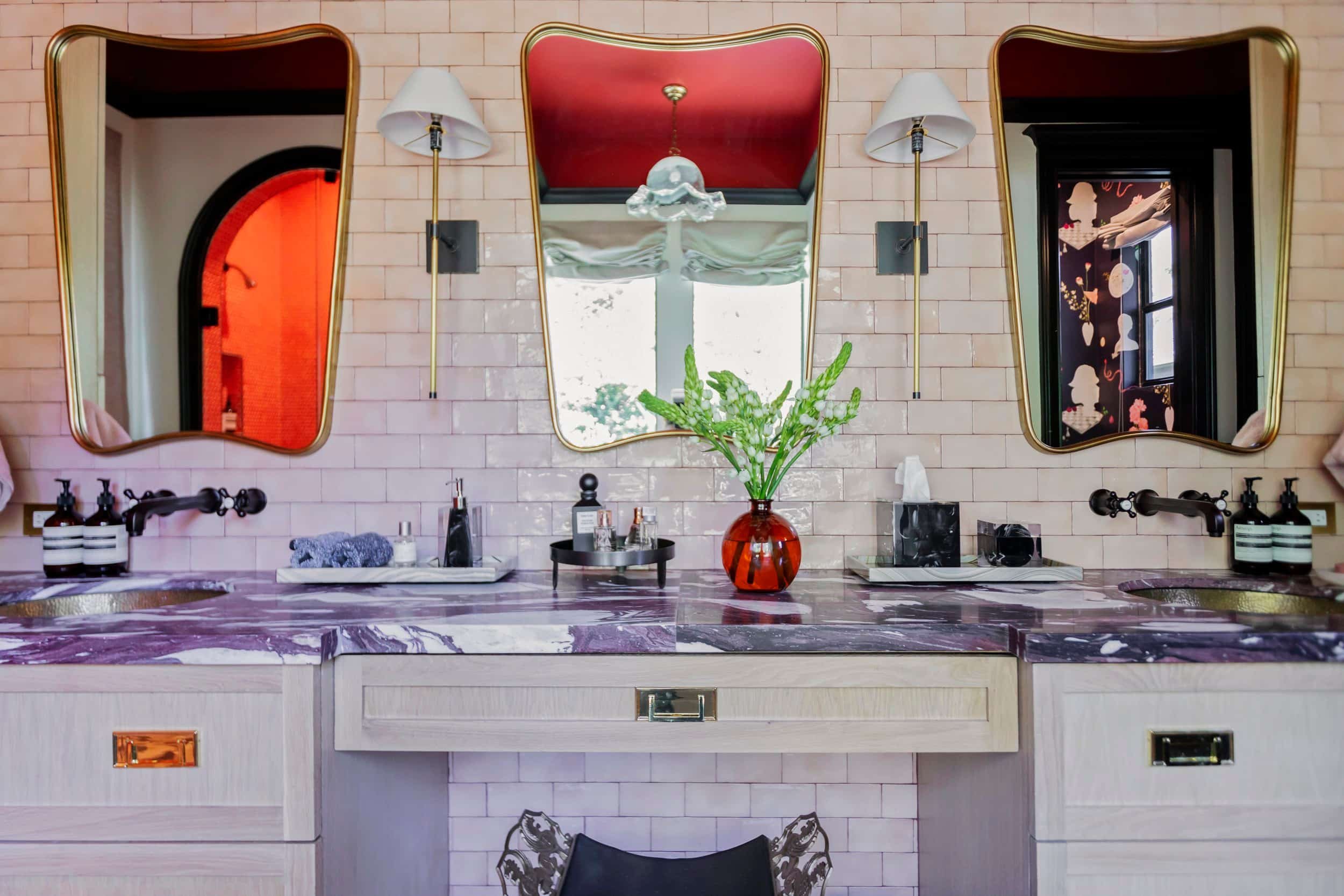 HOTEL-INSPIRED PRIMARY BATHROOM  For a Houston couple who wanted mornings to feel calmer, we customized every drawer with our bespoke acrylic organizers, built around their skincare, makeup and grooming routines.  