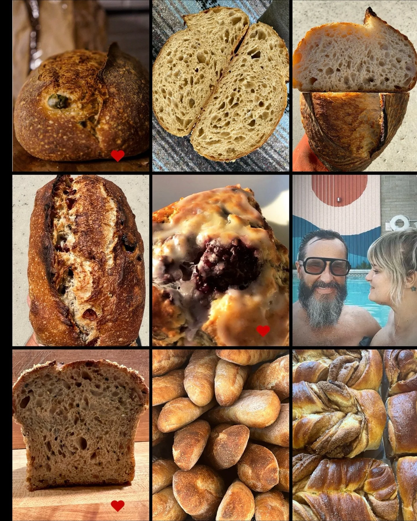 1/10/20026 back to baking this Saturday 
Find me Saturday in Elk Grove Market 
Also porch pickup via website link in bio 

Sweet potato pumpkin seed sourdough 

Quinoa, olive herb, de Provence sourdough 

Honey, wheat, sesame, sunflower sourdough 

C