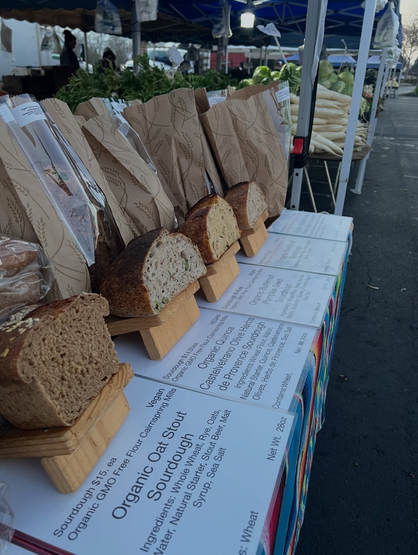 Bread menu Saturday February 7th
Pre order porch pickup before 2/6 midnight 
Come out and see me at Elk Grove Market 

Sweet potato pumpkin seed sourdough 

Quinoa olive herb de Provence sourdough 

Honey wheat sesame sunflower sourdough 

Cinnamon r