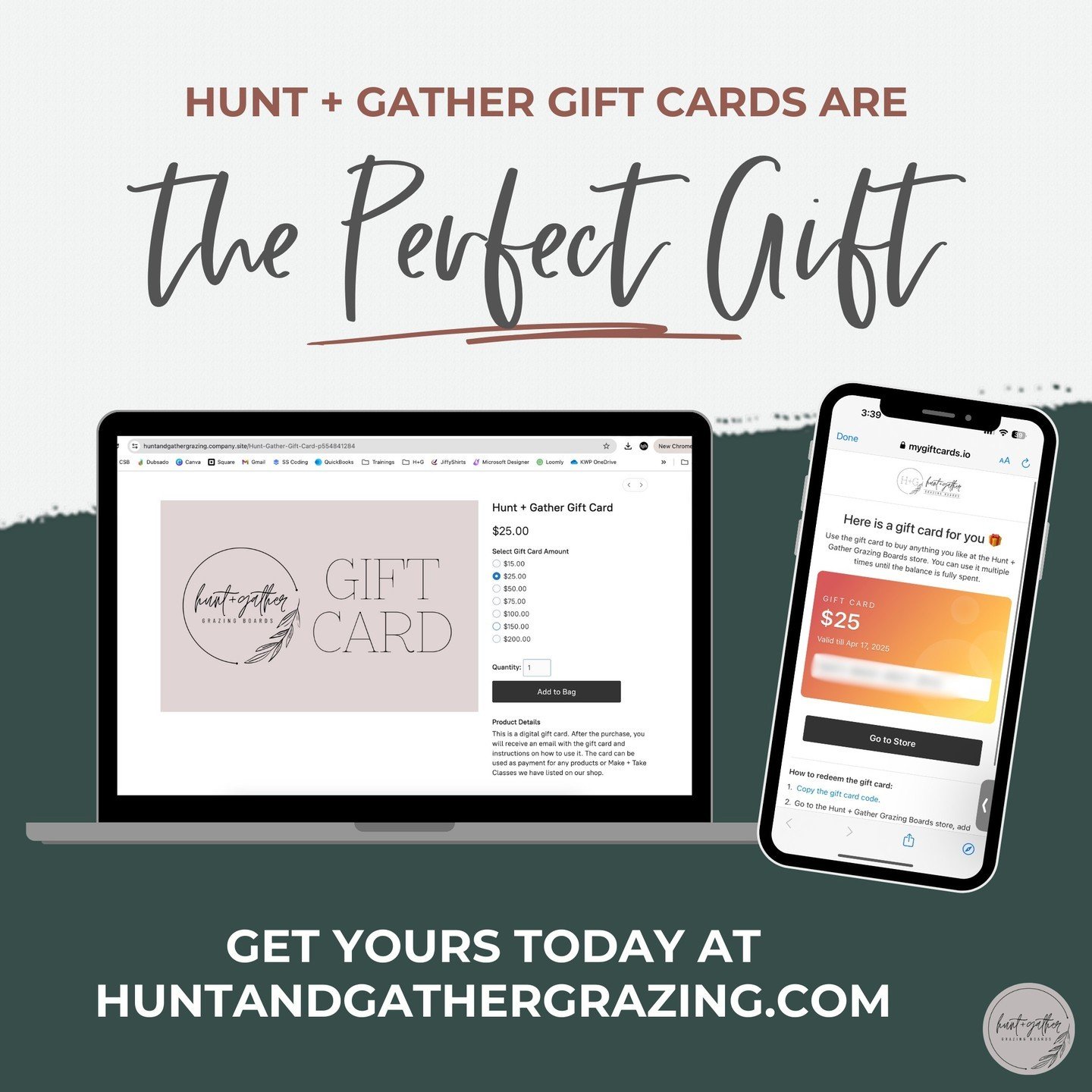 Our gift cards are the ✨ perfect gift ✨ for any occasion - Order yours today at our link in bio!

#HuntAndGatherGrazing #PerfectGift #Charcuterie