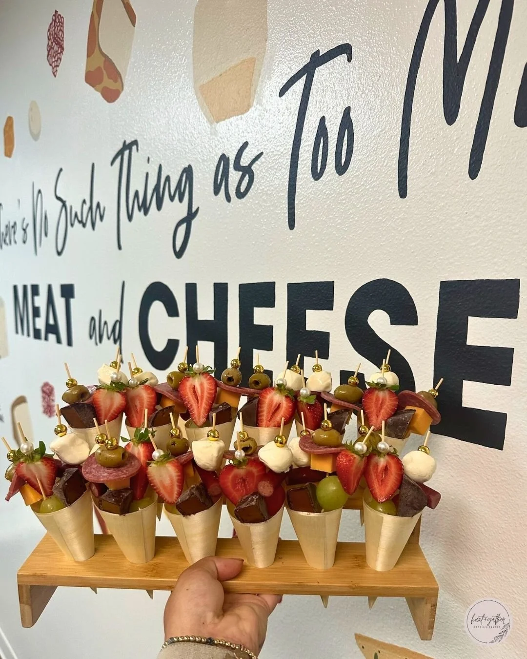 Cute, portable, and packed with flavor— charcuterie cones for the win! 
#HuntAndGatherGrazing #Charcuterie #SmallBusiness #DowntownLaCrosse