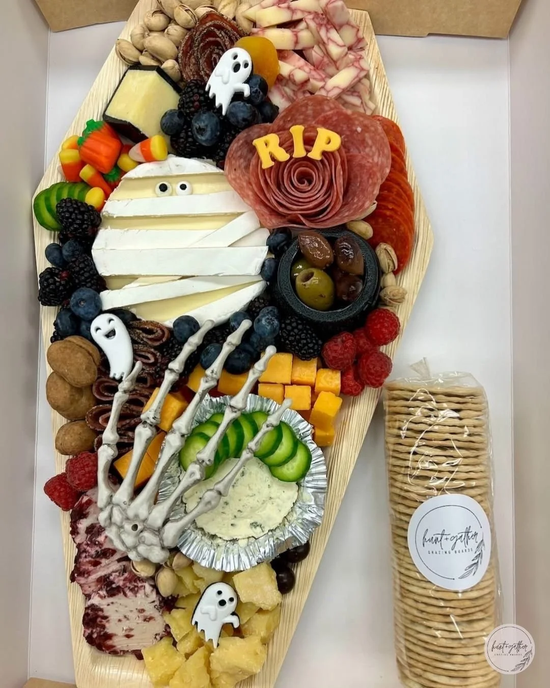 Happy Halloween! Unwrap the flavor&mdash; mummy approved! 👻🎃

#HuntAndGatherGrazing #Charcuterie #SmallBusiness #DowntownLaCrosse