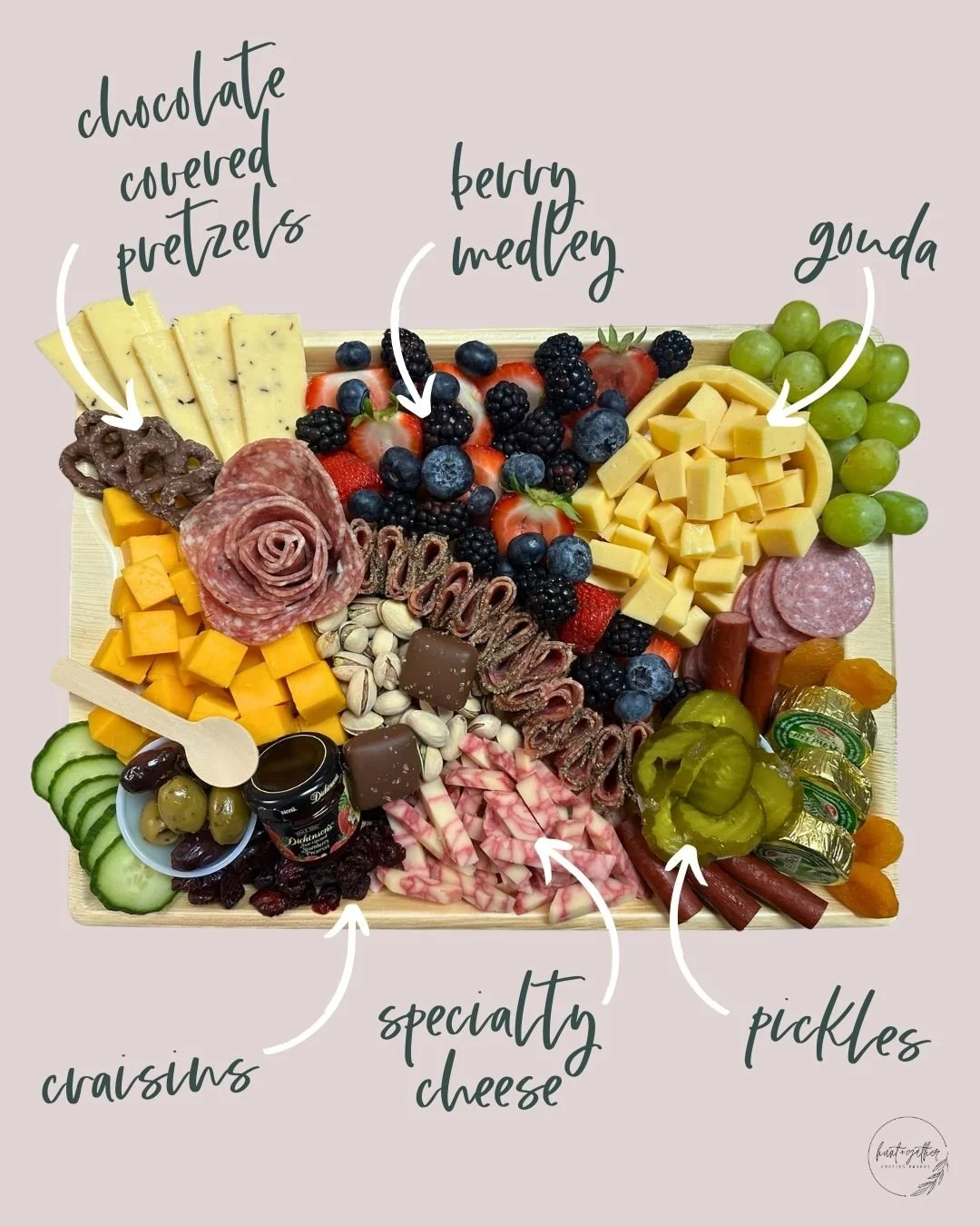 Loaded with all the good stuff 😍 

#HuntAndGatherGrazing #Charcuterie #SmallBusiness #DowntownLaCrosse