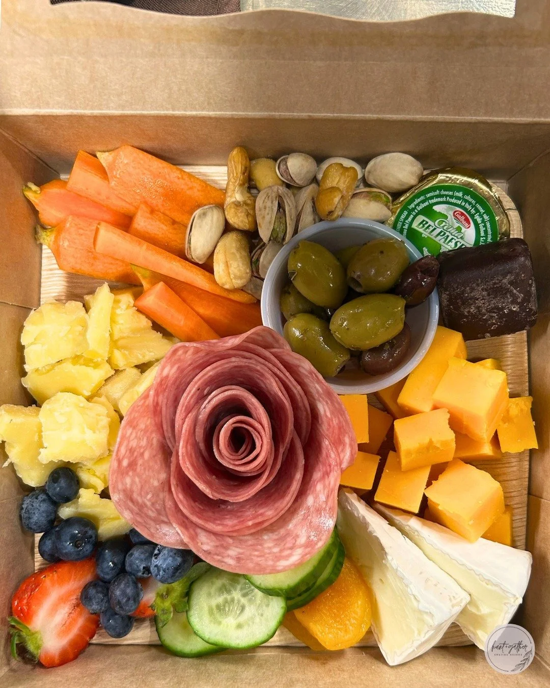 Our Bite Size Board 😋 Perfect for one or sharing with your favorite person! 

#HuntAndGatherGrazing #Charcuterie #BiteSizeBoard #SmallBusiness #DowntownLaCrosse