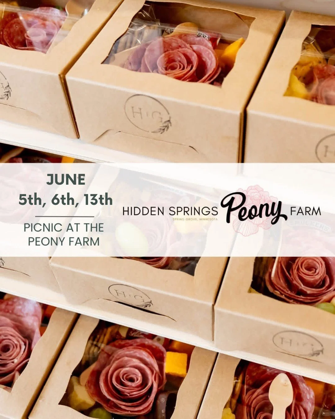 Looking for a fun kick-off to summer activity? 🌸 Check out @hidden.springs.peony.farm for their Picnic on the Peony Farm on June 5th, 6th, and 13th! Live music, flowers, gorgeous scenery, and more! Tickets include a H+G Treat for One board. 

For in