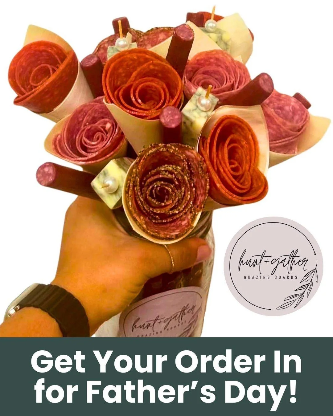 Roses are red, salami is too... Father's Day is coming, and this bouquet is for you! 🌹🥩 Our Edible Rose Bouquets are available for Father's Day! Order yours now to make his day extra special. https://loom.ly/POjojS0

#HuntAndGatherGrazing #Charcute