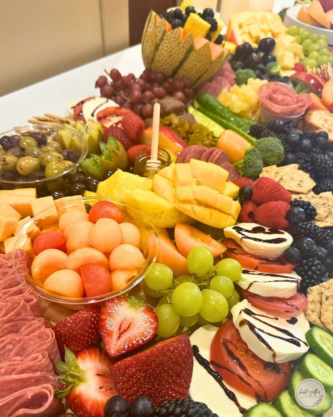 The more color, the better 🍓🥝🧀 A table filled with fresh fruit and delicious bites! 

#HuntAndGatherGrazing #Charcuterie #SmallBusiness #DowntownLaCrosse