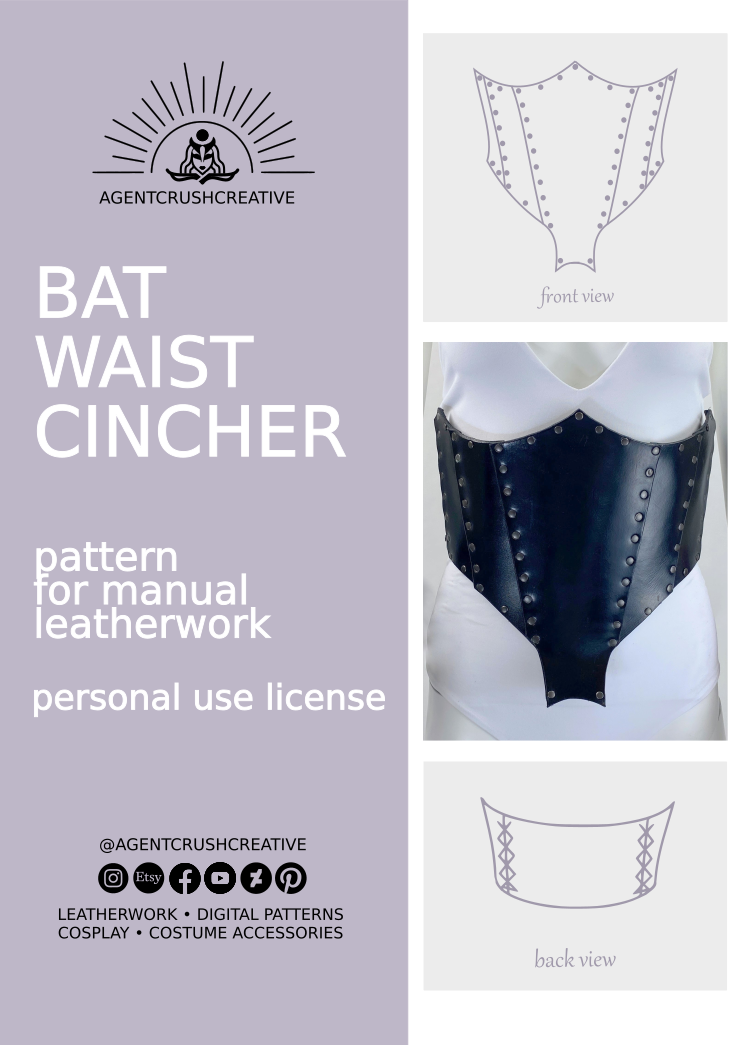 Bat Leather Waist Cincher PDF Pattern — AgentCrushCreative