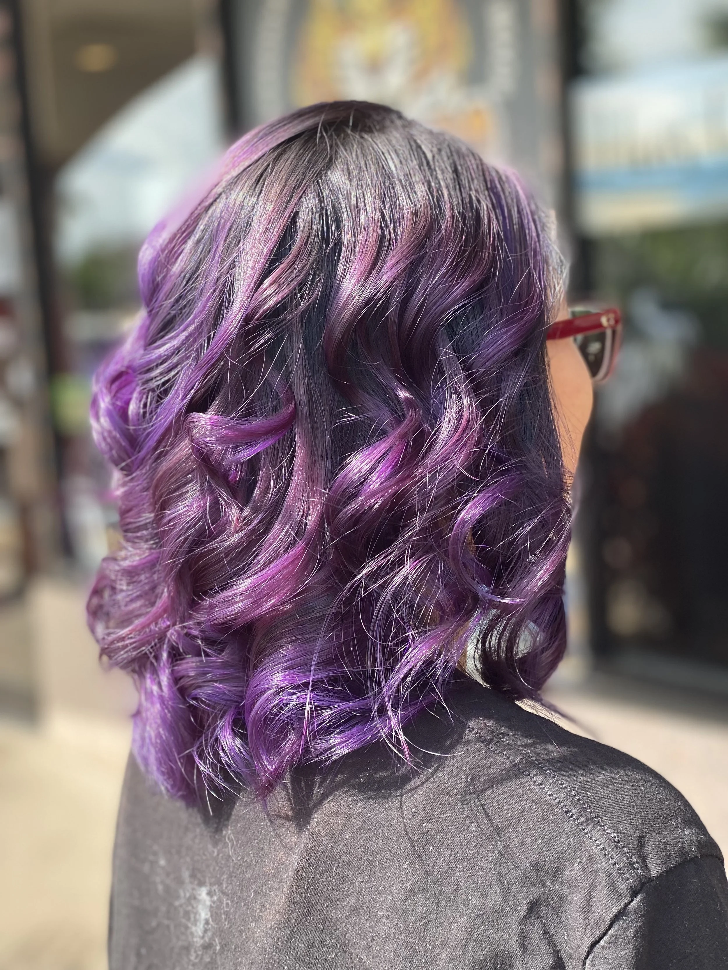 purple-colored-hair-curled