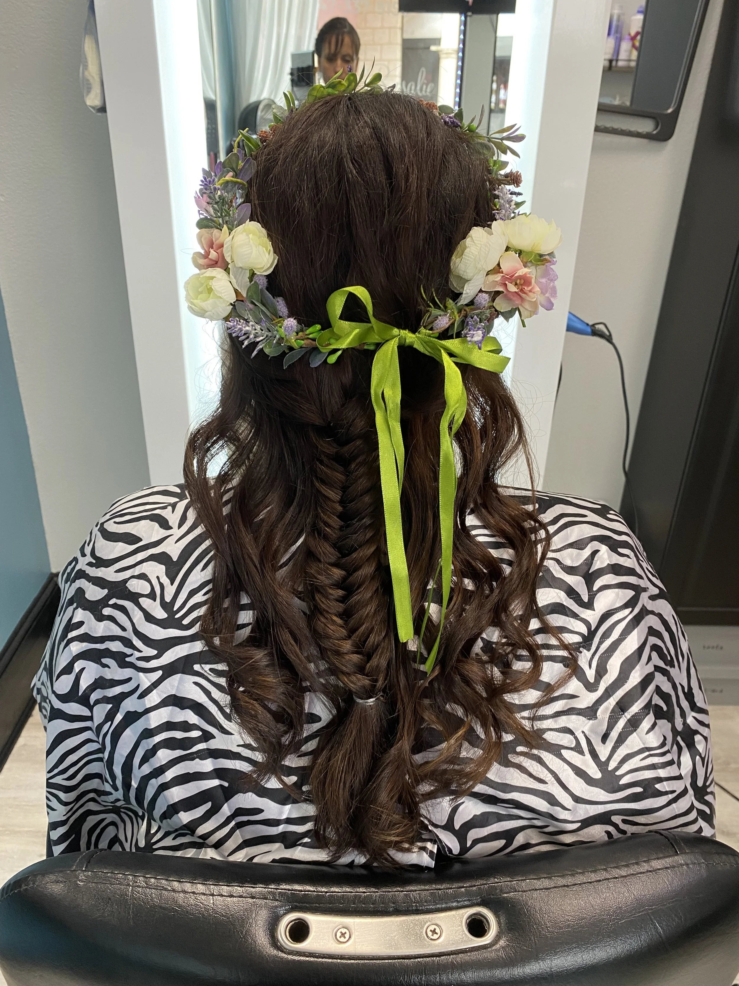 bridal-hair-updo-curled-flower-crown