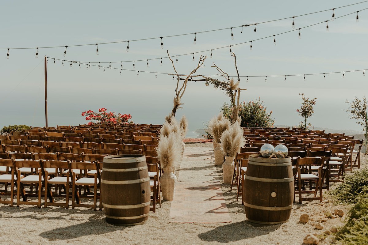  wedding design and decor for the ceremony at malibu soltice vineyard 