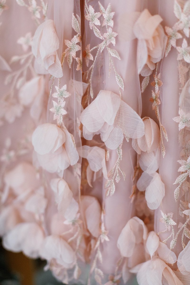  pink wedding dress details 