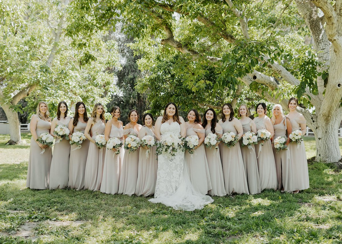  Large Bridal party of 14 women 