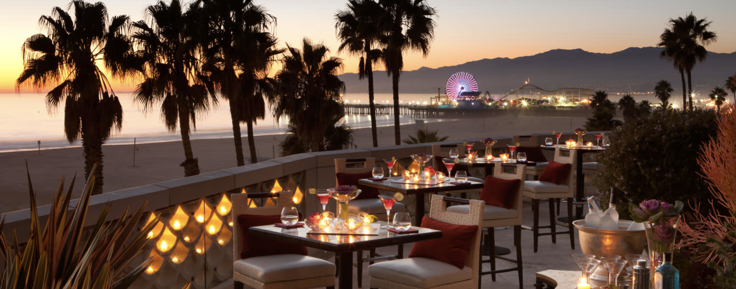 casa del mar palm terrace restaurant overlooking santa monica beach