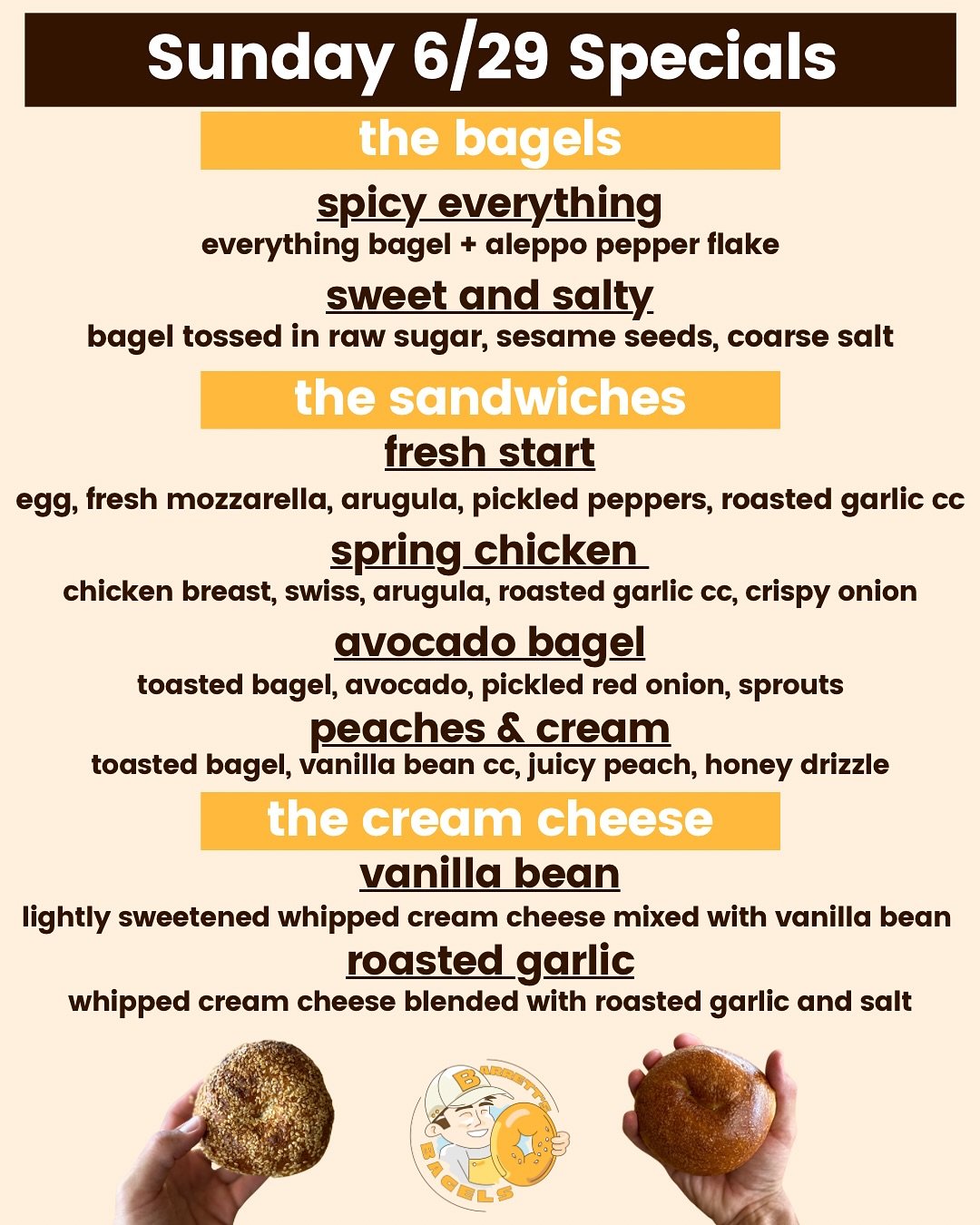 We are back with our full menu this Sunday @monroestreetfarmersmarket! Tons of sandwiches, tons of local, seasonal produce, good people, great food, BAGELS. Definitely come early to beat the heat and grab exactly what you want. Can&rsquo;t wait to se