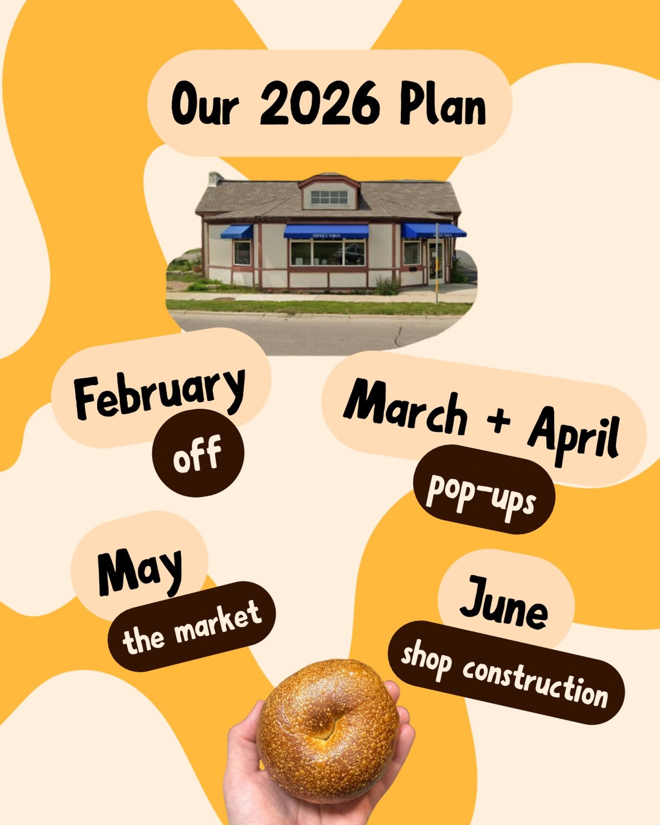 Here is our plan for 2026. February I know we are off. I can say confidently in March and April we will do a few Pop-ups. Depending on how the buying process shakes out, May we will likely start @monroestreetfarmersmarket. June will be officially in 