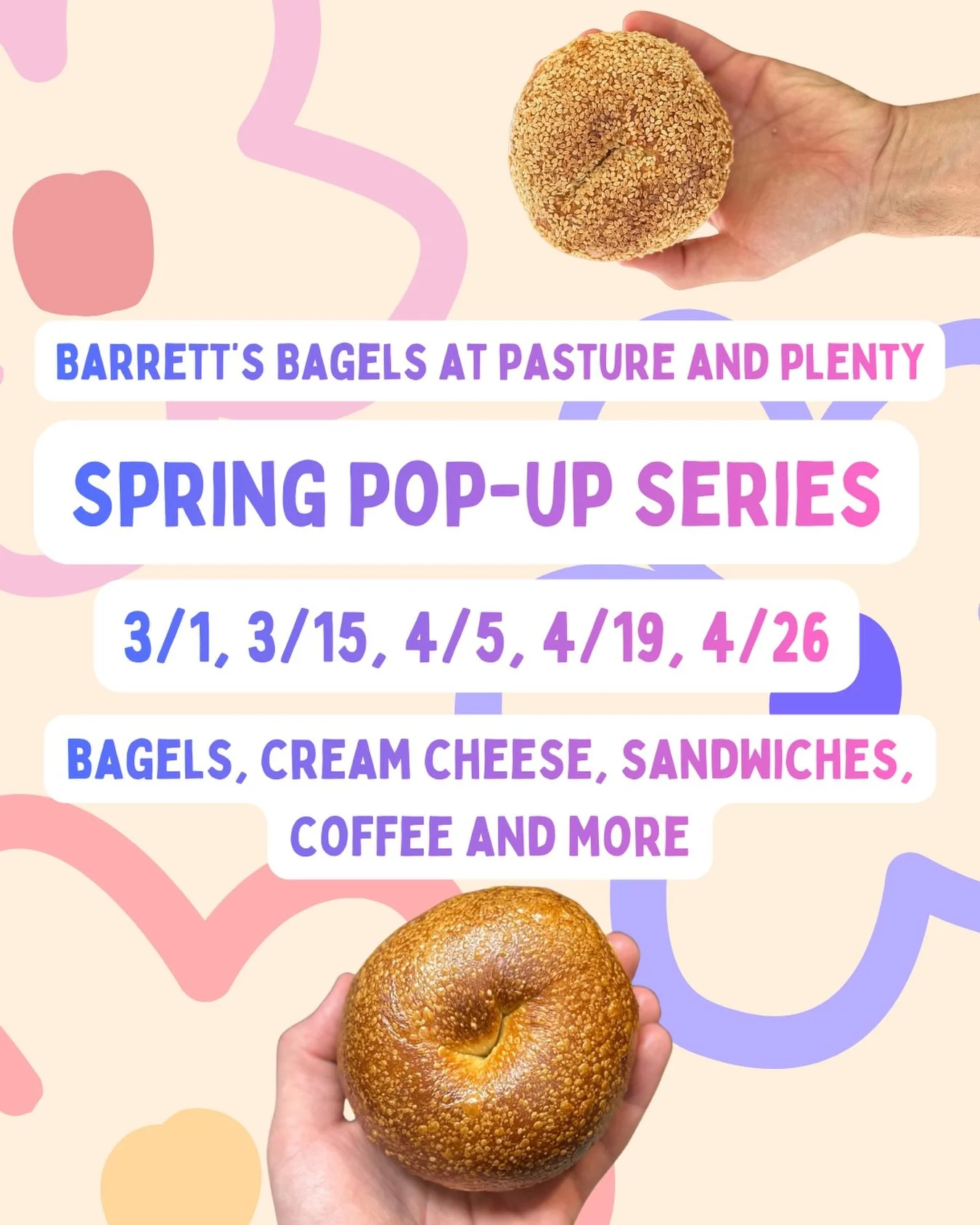 We are back. Bagel year 4. Let&rsquo;s do this. Thank you to @pastureandplenty for hosting our bagel pop-ups until the market season starts. Pre-orders will go live the Wednesday before our Sunday pop-ups, look for all of that information here. Can&r
