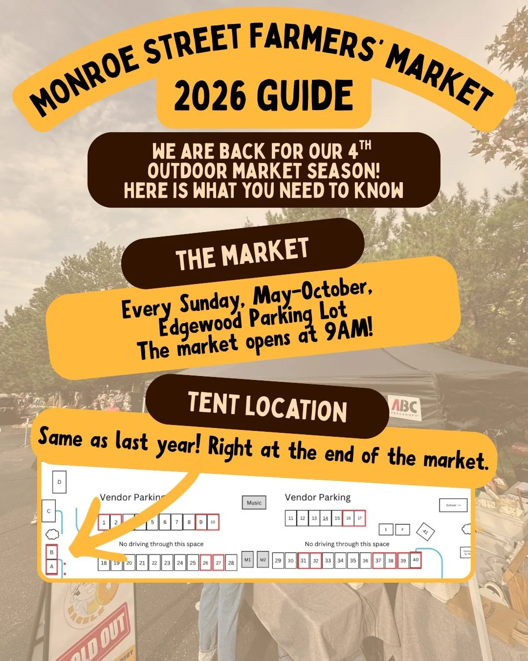 We are back at the @monroestreetfarmersmarket for our 4th market season! We plan to attend as many markets as we can with the shop opening. We love our market community, we can&rsquo;t wait to be back. Come see us in the Edgewood parking lot starting