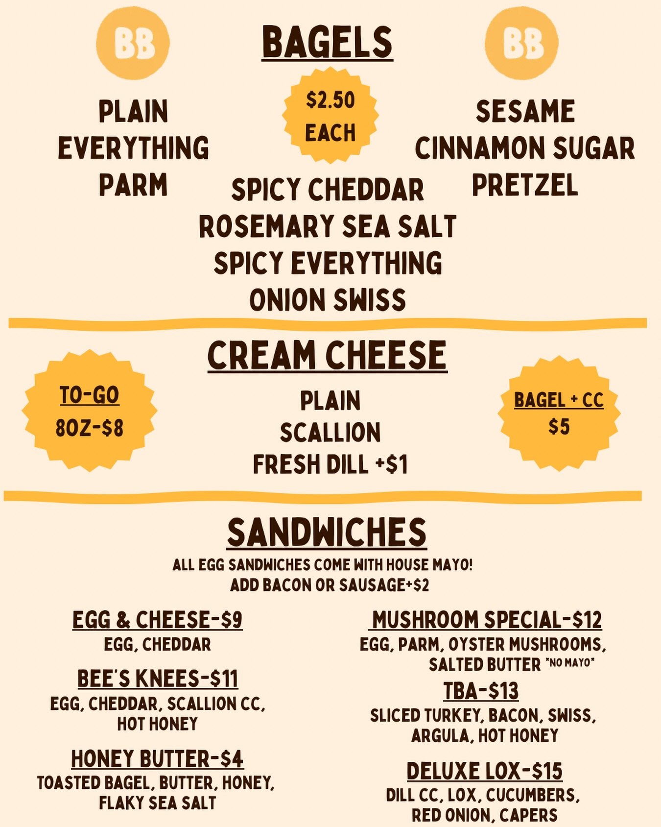We are back with our full sandwich menu this weekend at the @monroestreetfarmersmarket. The weather looks great! The menu looks great! Come see us. We start serving at 9AM, pre-orders can skip the line and grab your bagels. Thanks for your support. S