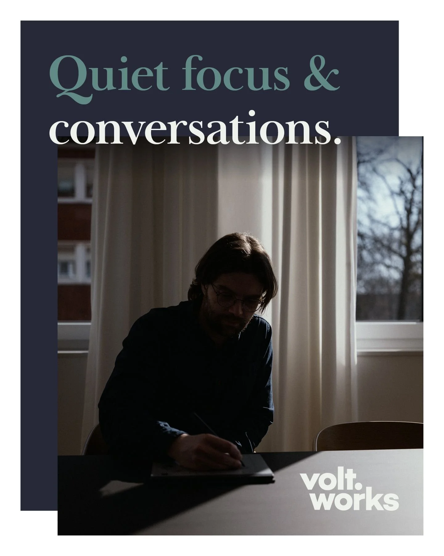 Good work needs the right energy.
Sometimes that means quiet focus.
Sometimes it&rsquo;s the spark of a conversation.

You&rsquo;ll find both at volt.works.

#voltworks #CoworkingM&uuml;nster #CreativeWorkspace #WorkDifferent #CoworkingCommunity #Ene