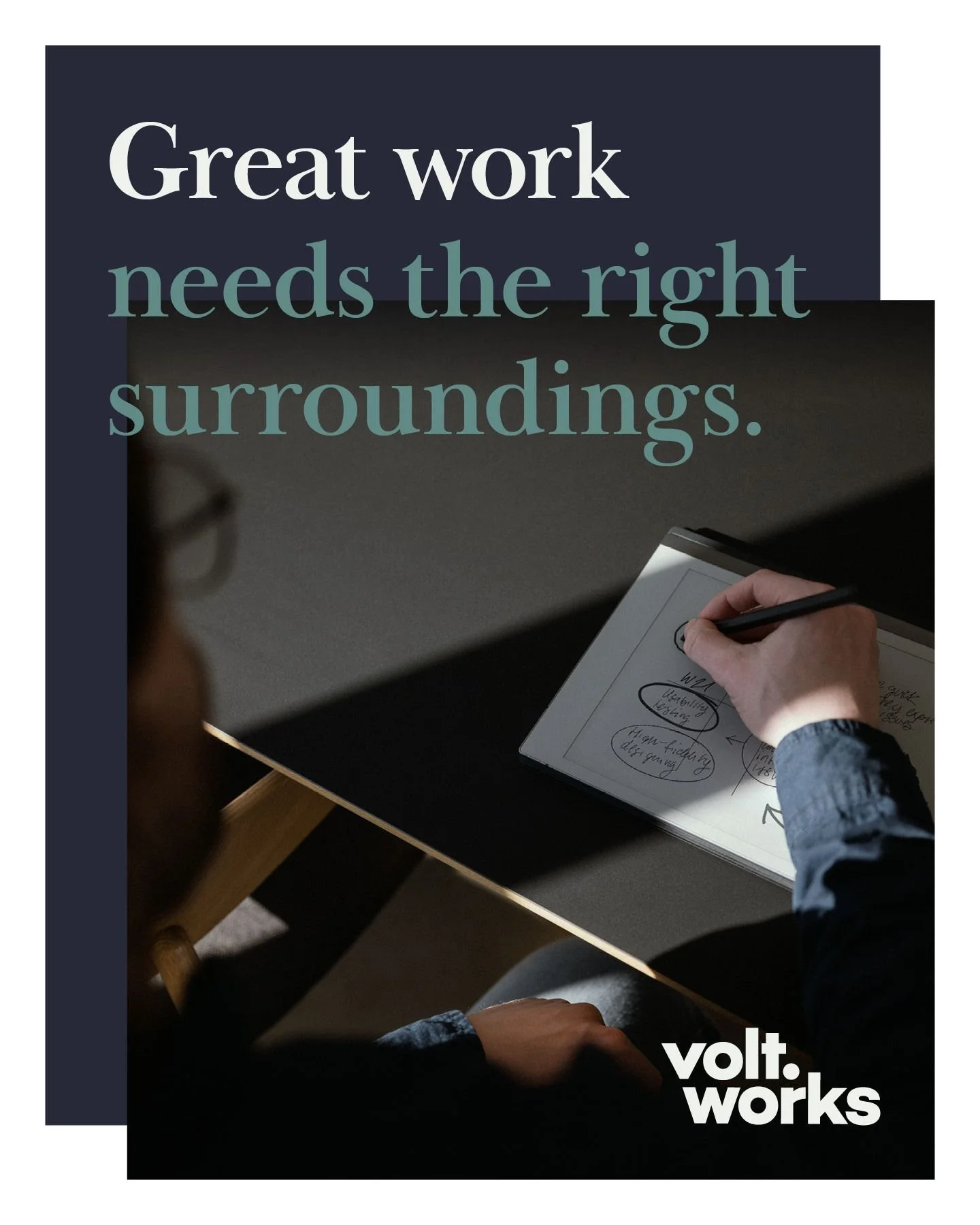 Your surroundings shape the way you work.

The right environment can improve focus, creativity, and productivity &ndash; which is exactly why volt.works exists.

#voltworks #CoworkingM&uuml;nster #CreativeWorkspace #ProductiveSpaces #WorkDifferent #C