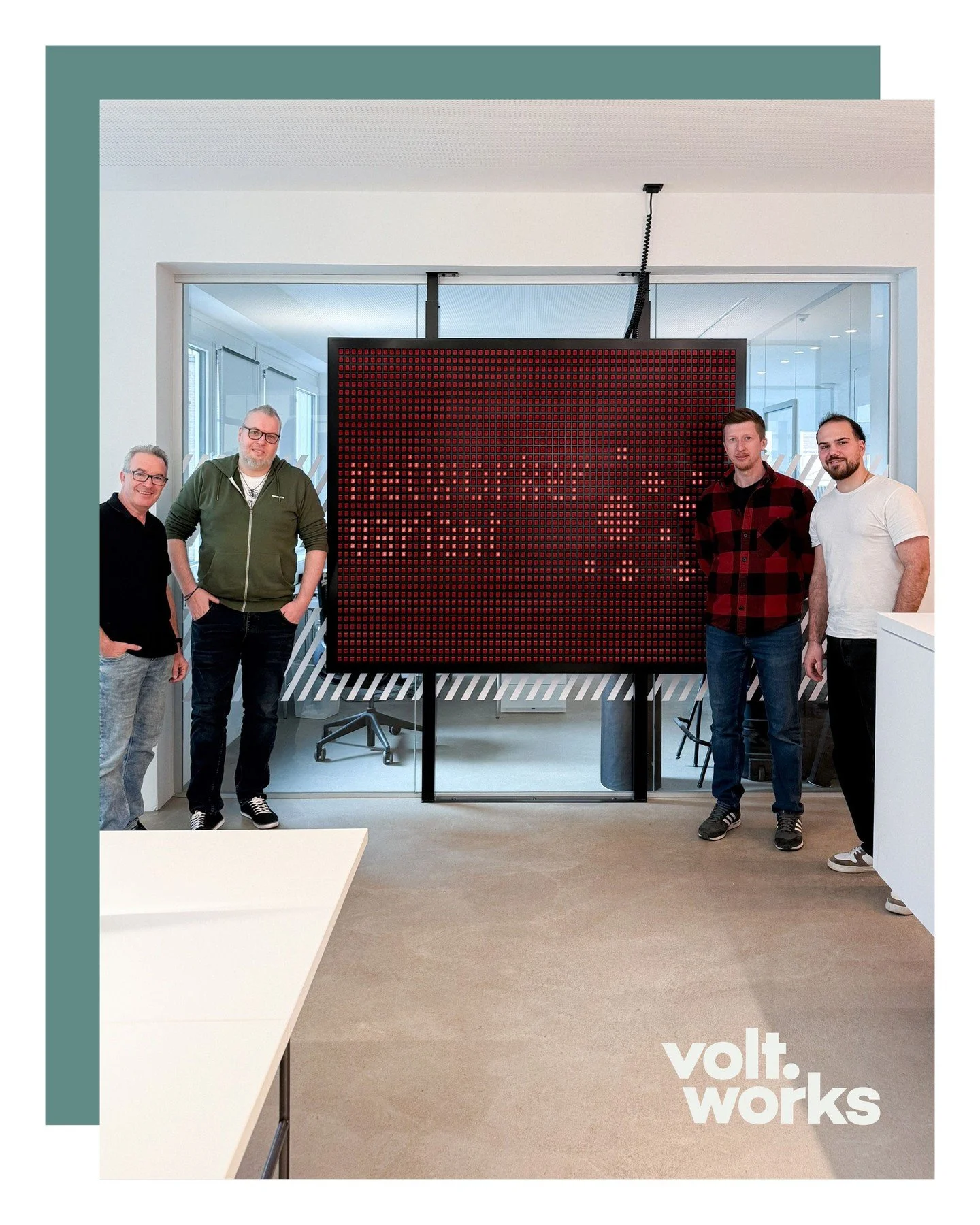 Great to have Networker Variant GmbH with us at volt.works.
Thanks for choosing our space for your meeting in M&uuml;nster, we hope it gave your ideas the right setting to move forward.

Looking for a place that supports focus, structure, and product