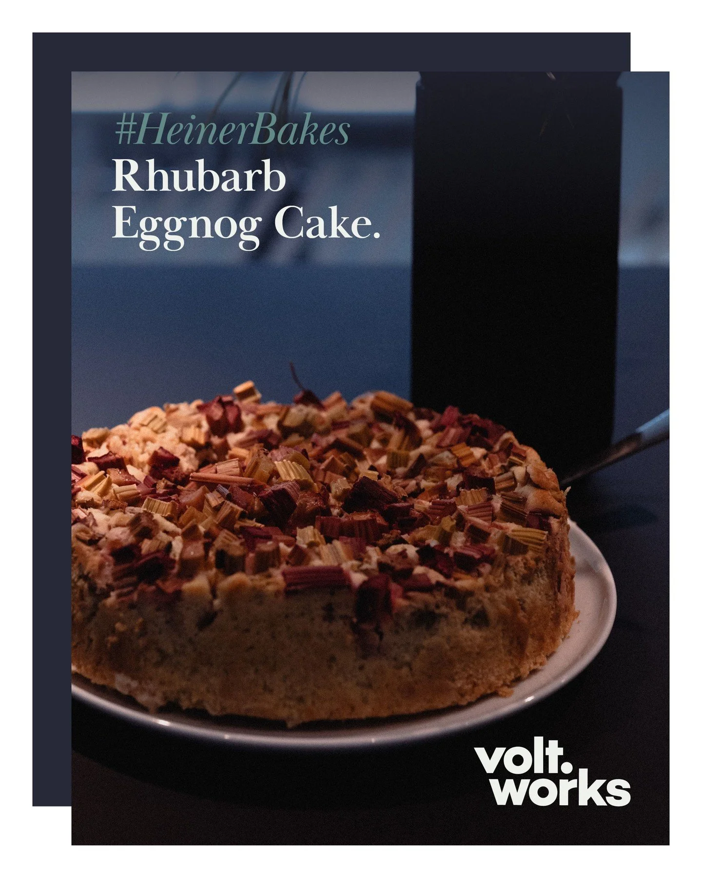 At volt.works, great things happen when different ingredients come together.

Whether it&rsquo;s people from different companies sharing ideas, or Heiner combining rhubarb and eggnog into one excellent cake.

We&rsquo;re fans of both.

#HeinerBakes #