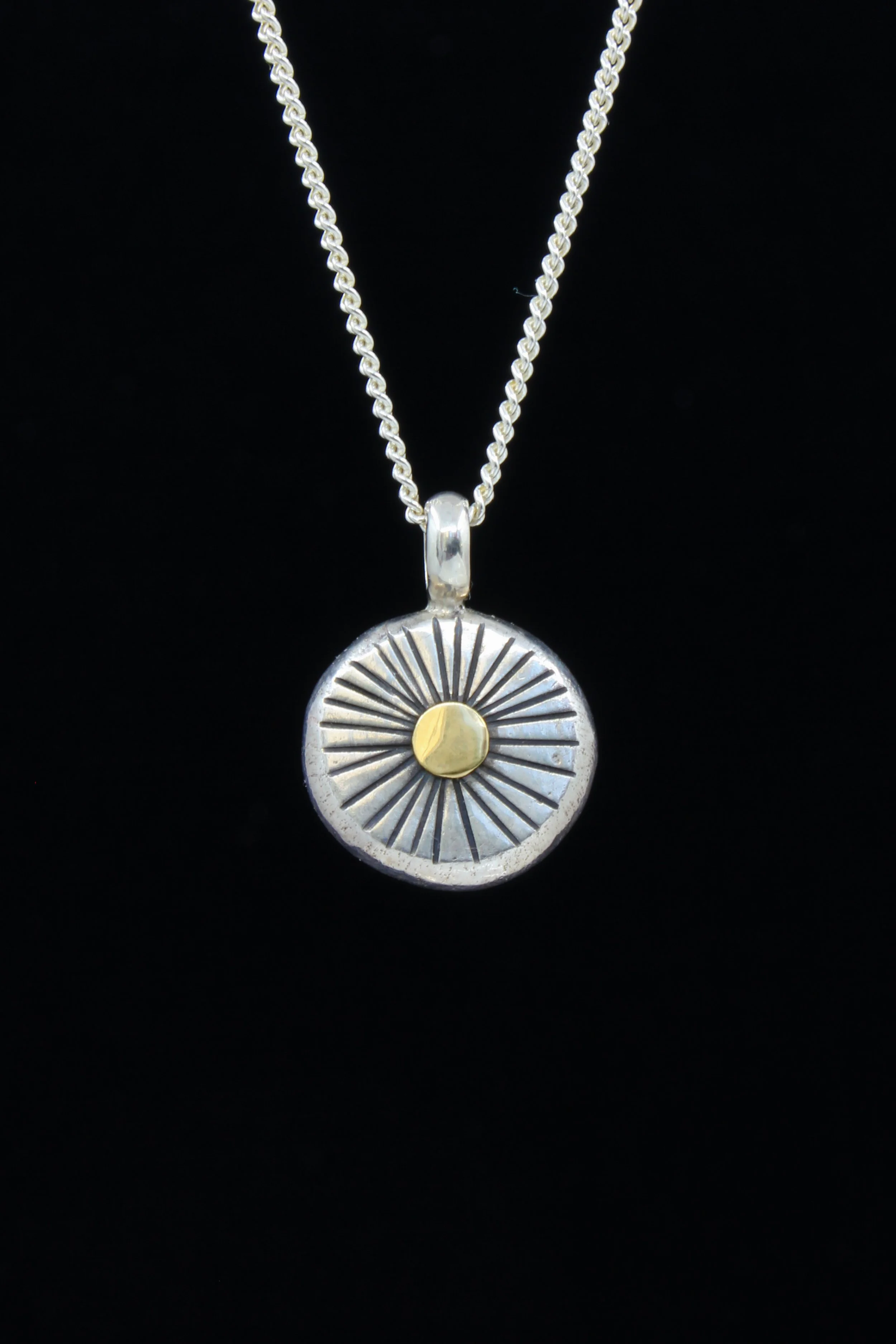 Ancient Goddess Silver & Gold Pendant
