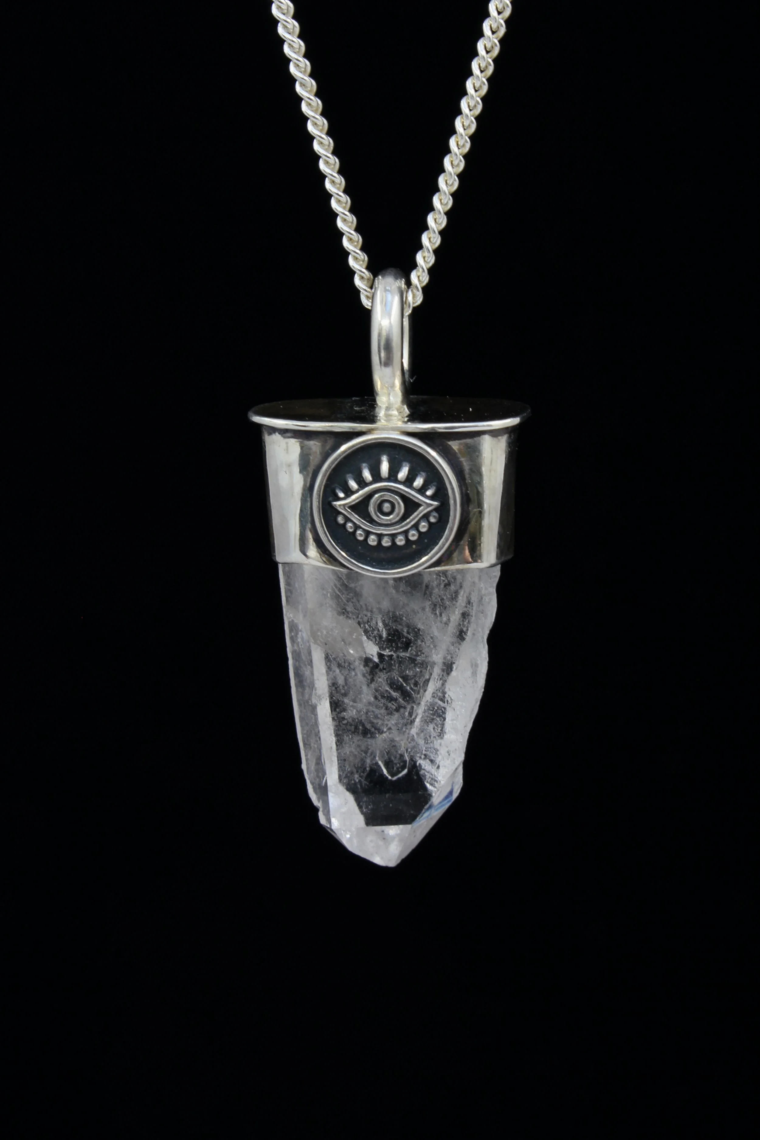 Raw Quartz Eye Talisman