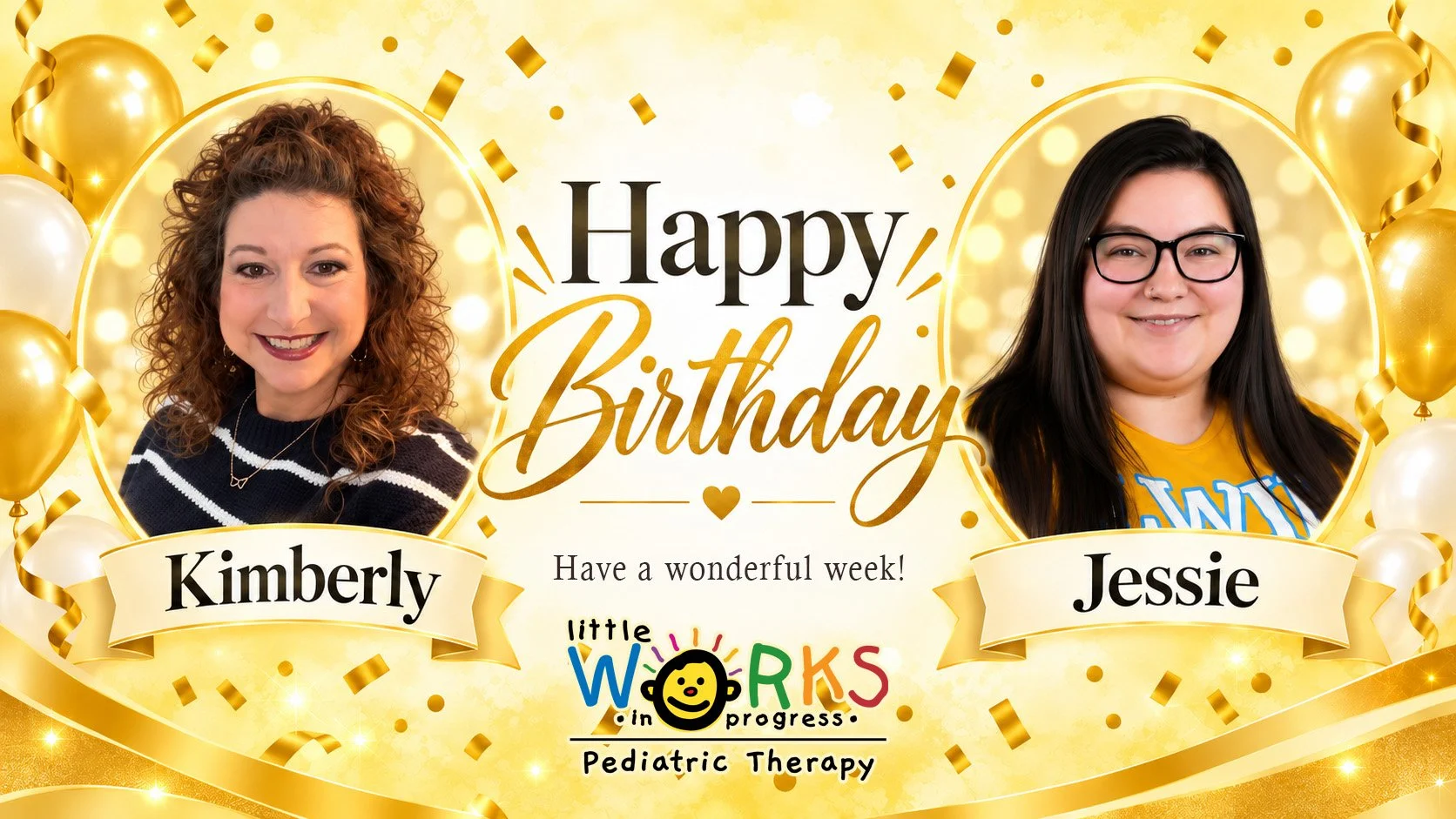 Happy birthday to Kimberly (Oct 22) and Jessie (Oct 27)! We hope you have a wonderful week! 🥳