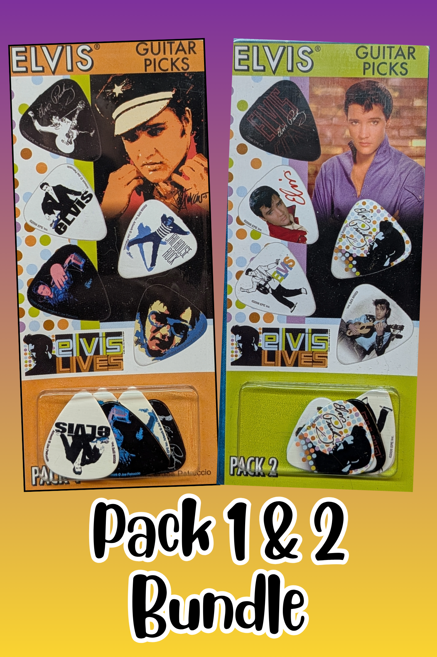 Grover Allman Elvis Presley Guitar Picks - EPE Licensed - OOP - RARE - Collectible Picks