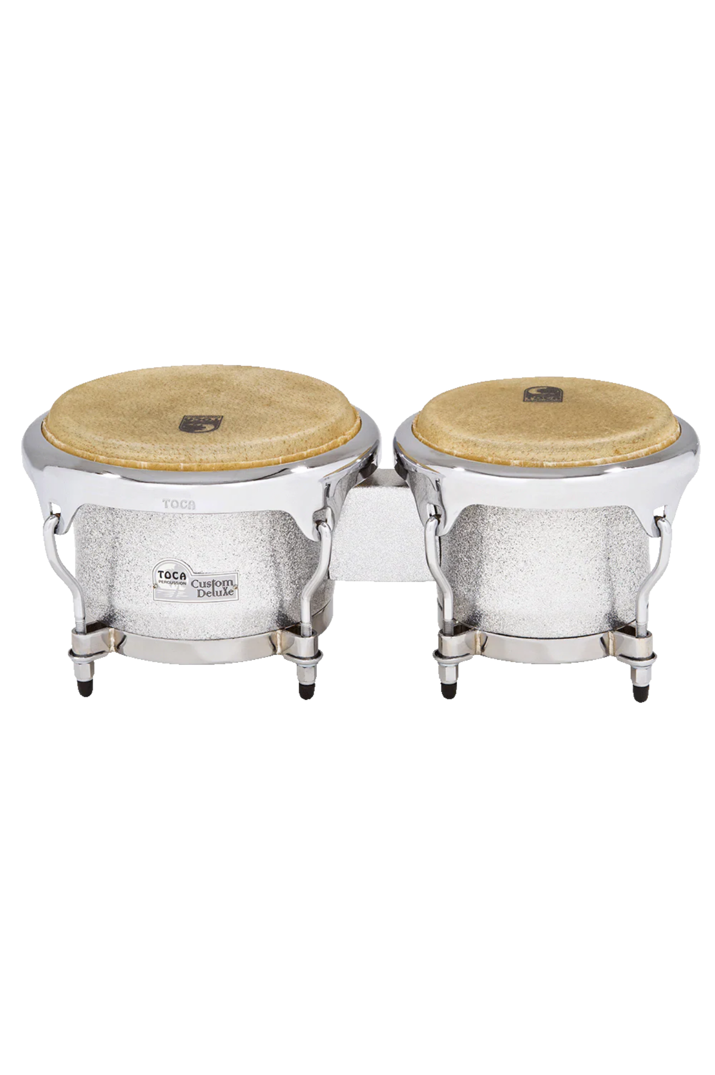 Toca 4600FS Custom Deluxe Wood Bongos - Silver Sparkle **DROPSHIP**