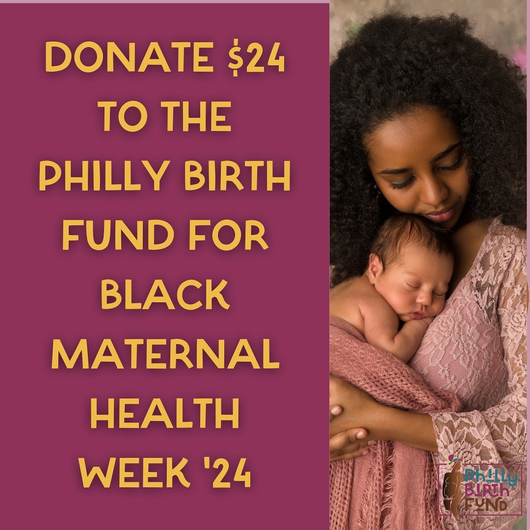 It&rsquo;s #bmhw 2024! Commit to #reproductivejustice by supporting the #phillybirthfund.
If 150 people donate just $24, we can fund a homebirth grant for a Black woman already on our waitlist. 
Black Maternal Health matters!