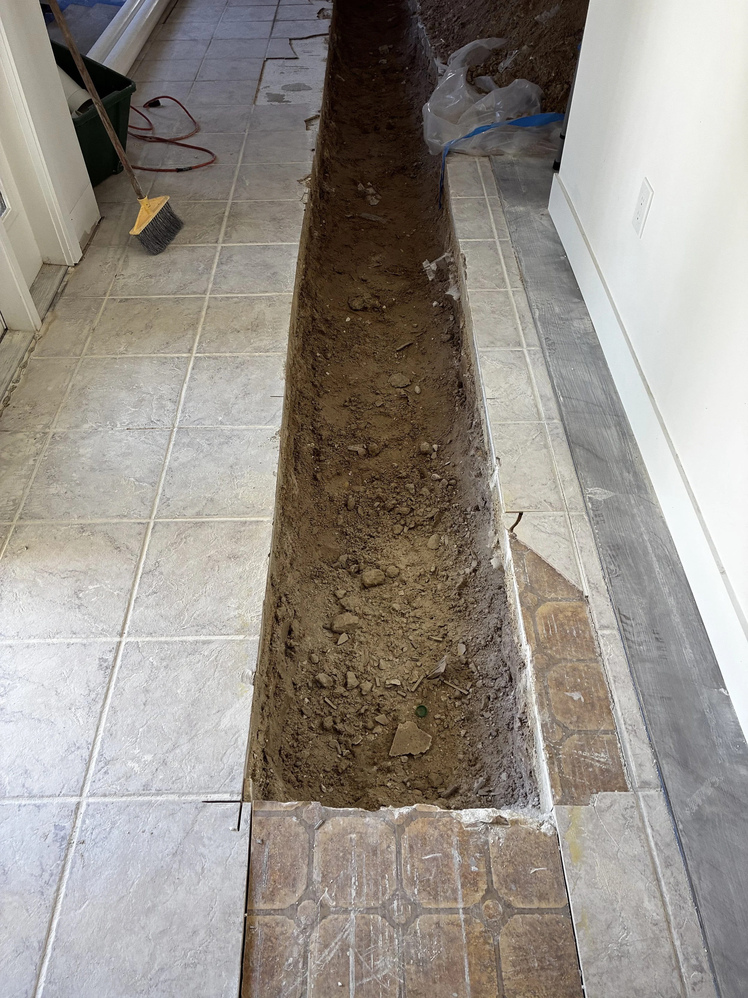 After Concrete Removed & Trenched