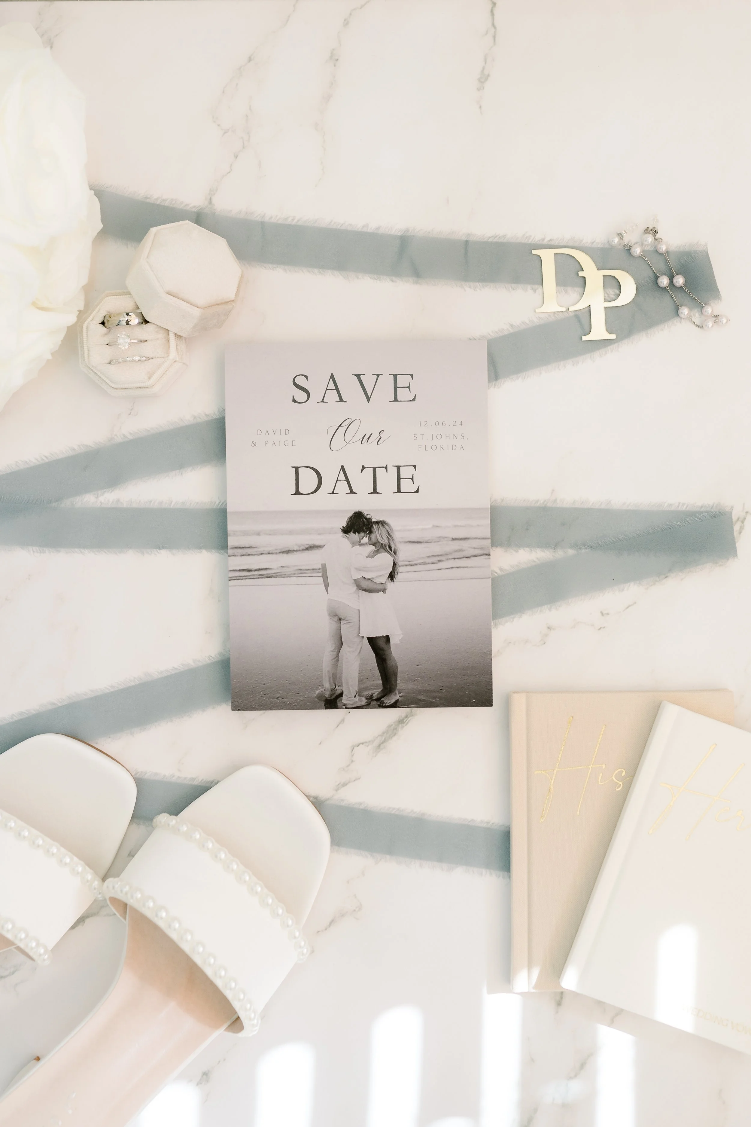 wedding details laid on in trending photo