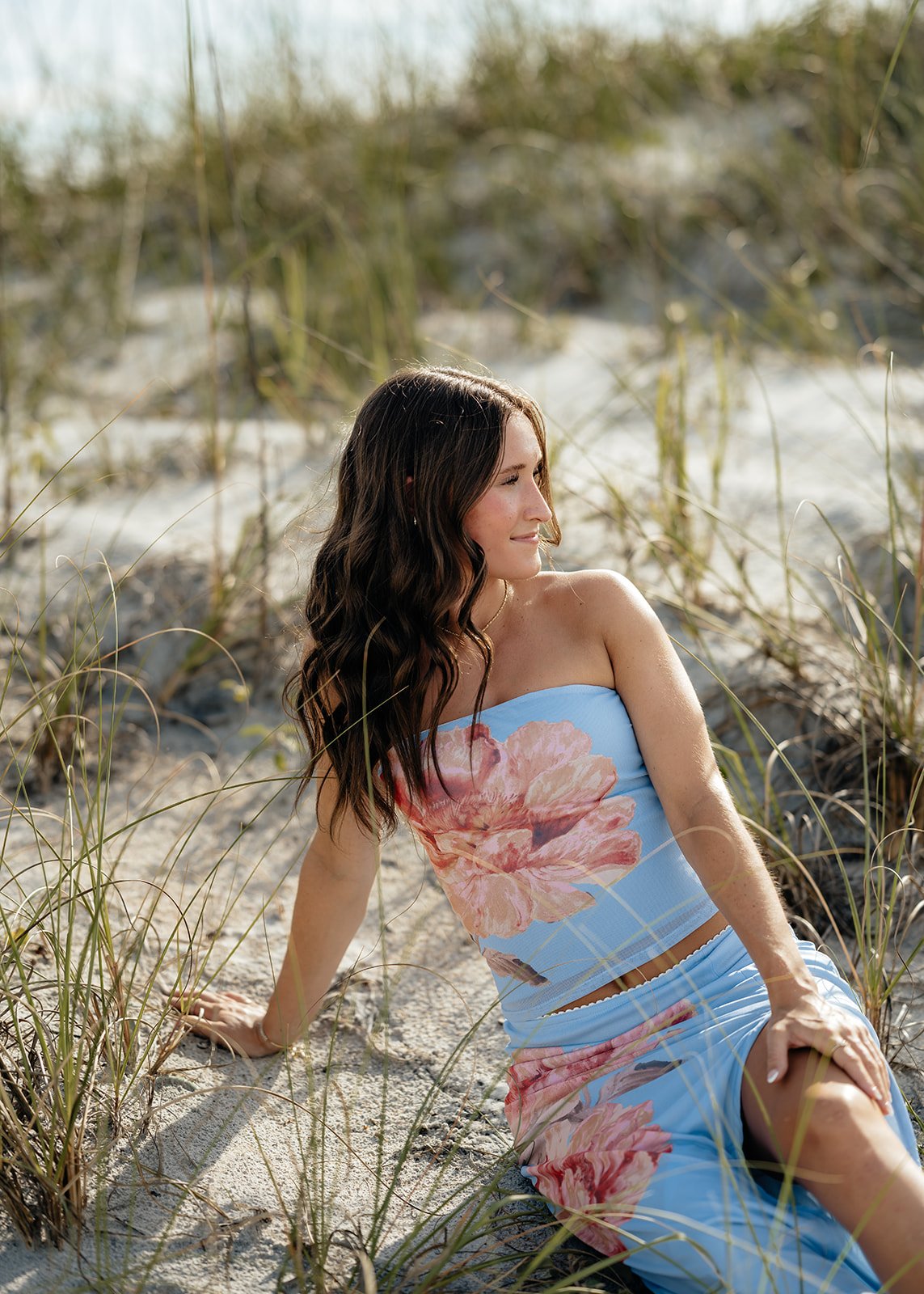 high school senior portrait on the beach