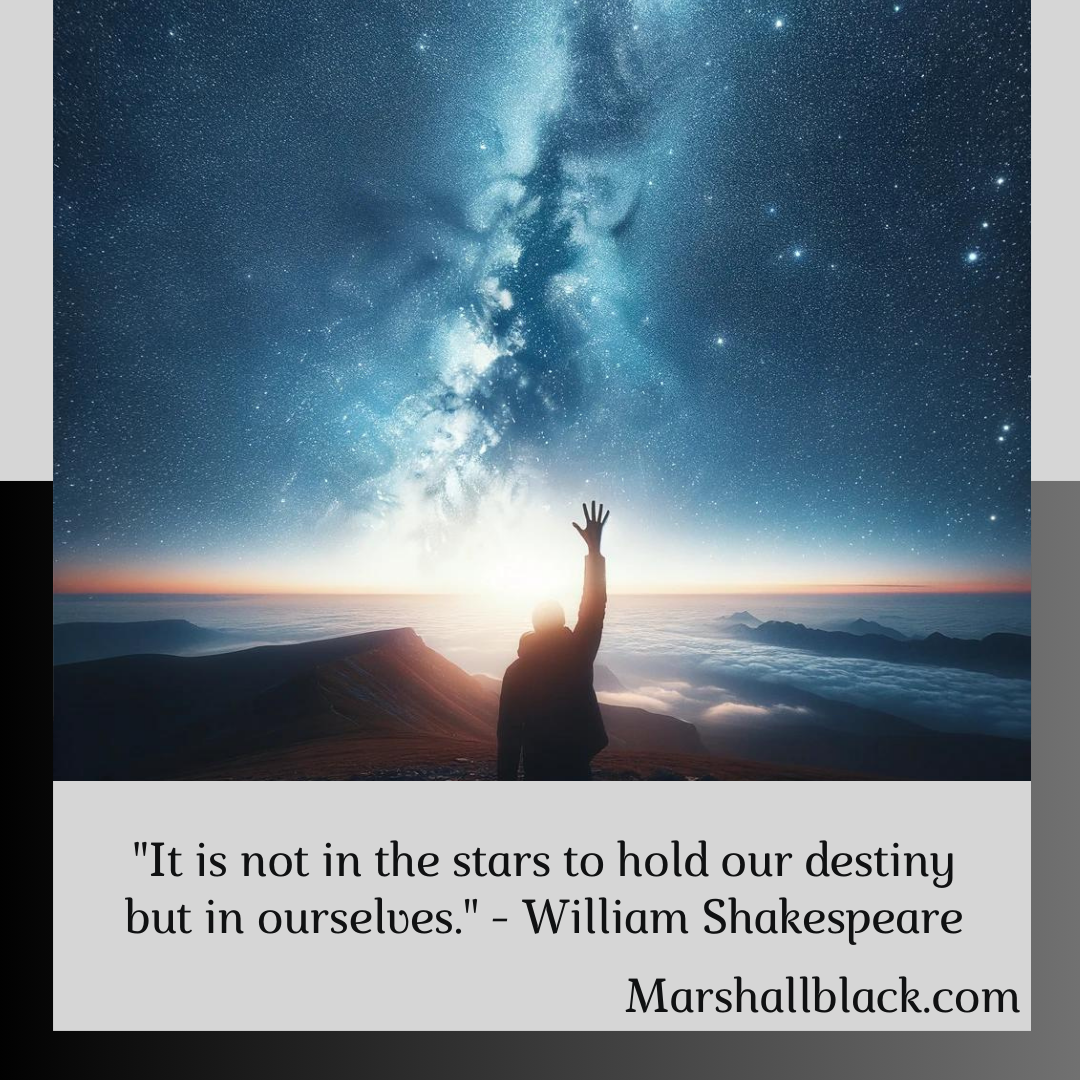 Our fate lies in our hands. 