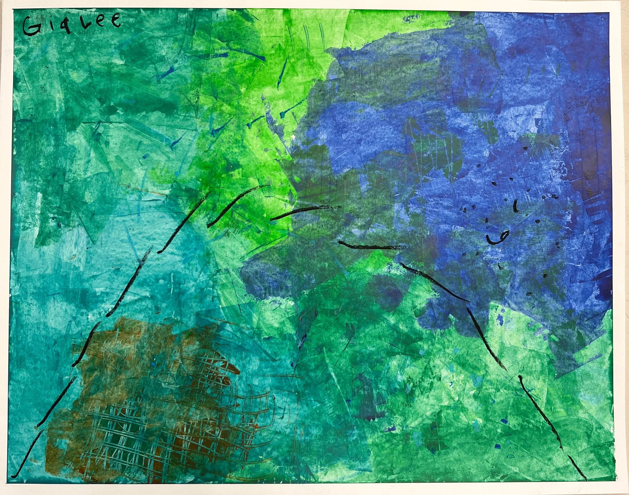Scrape art - abstract painting