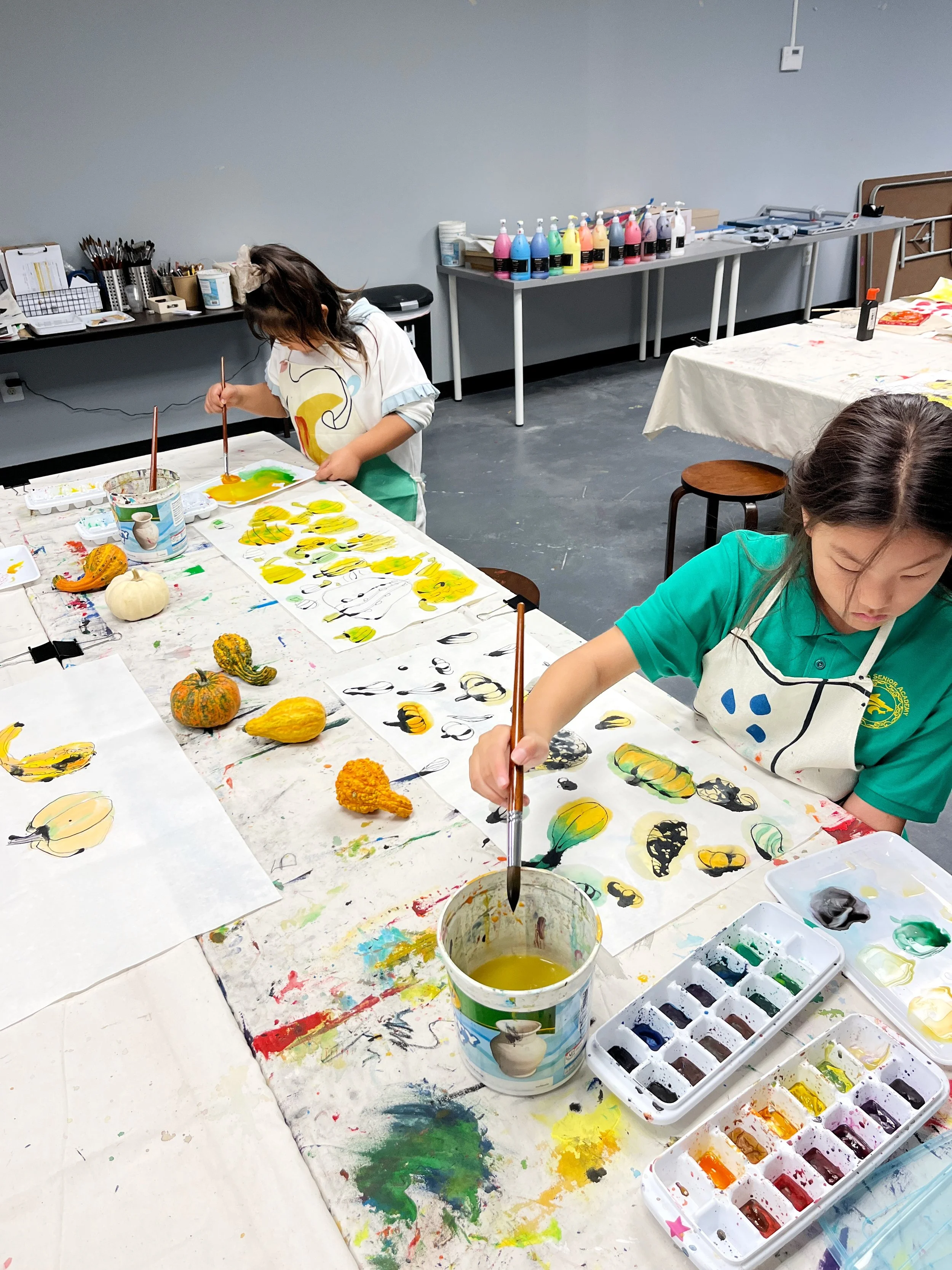 Sumi ink drawing - pumpkins
