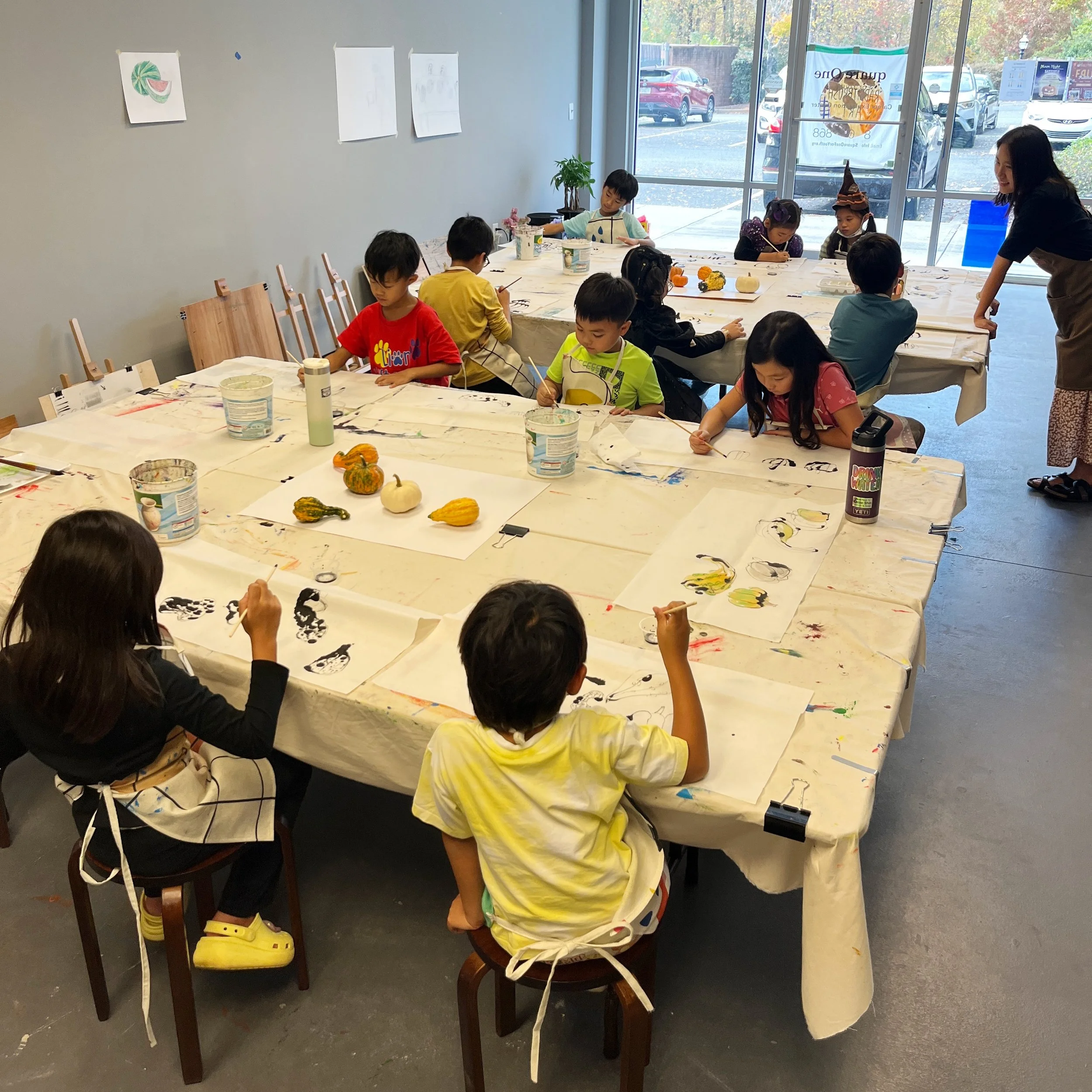 Sumi ink drawing - pumpkins