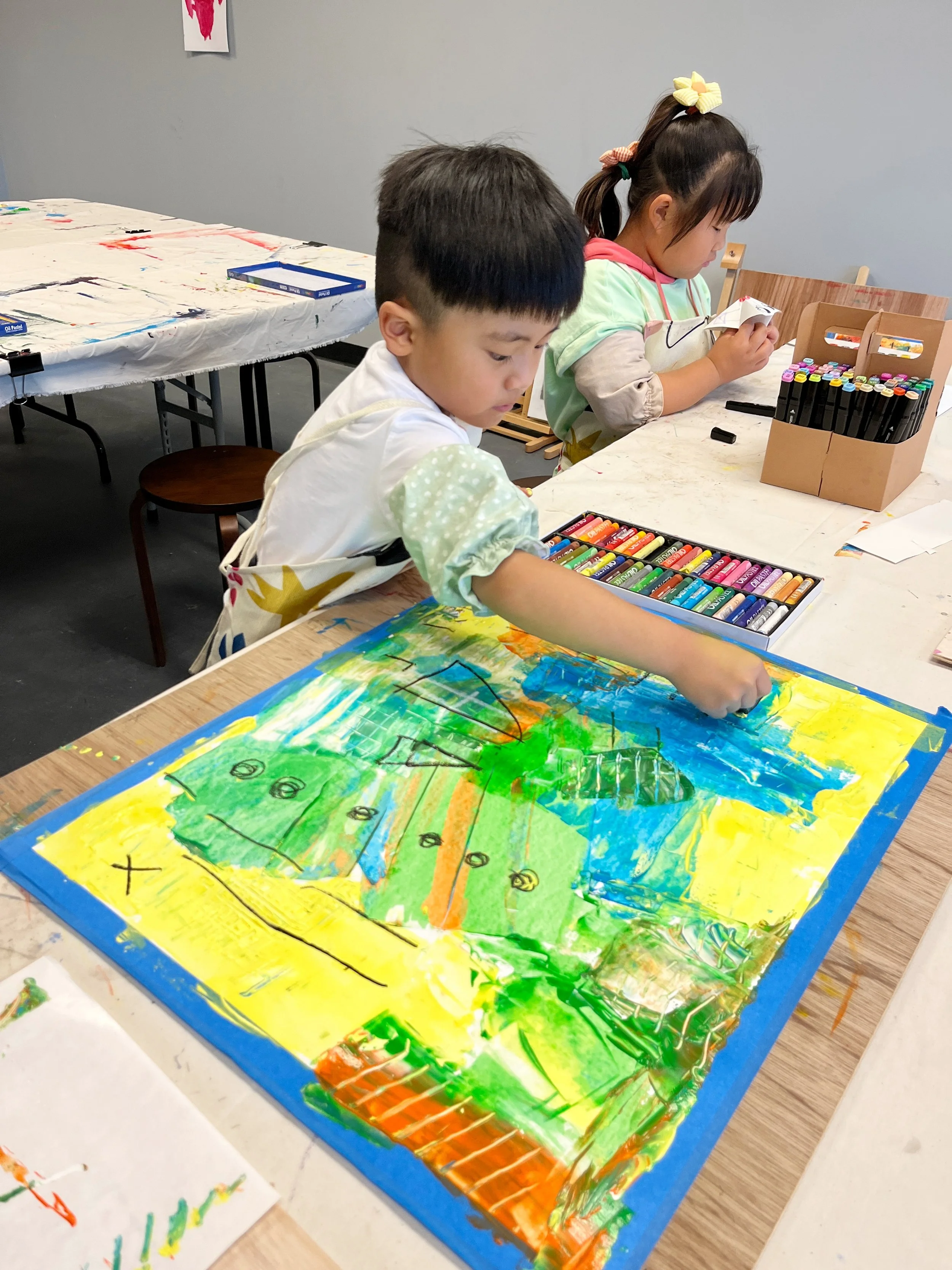 Scrape art - abstract painting