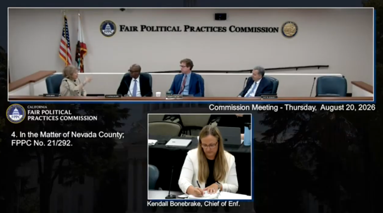FPPC Fines Nevada County Over Measure V, Questions Whether the Law Is Tough Enough