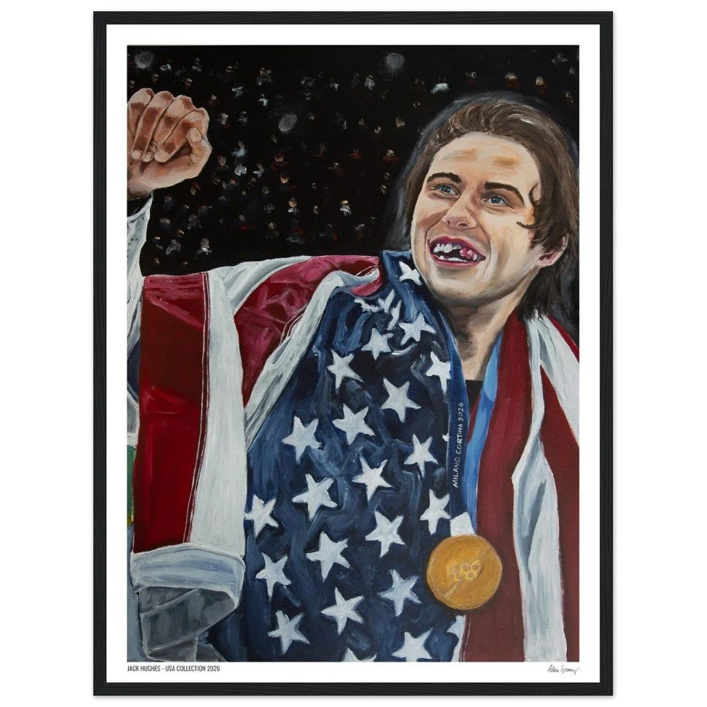 Jack Hughes USA Hero - Limited Edition Framed Print
