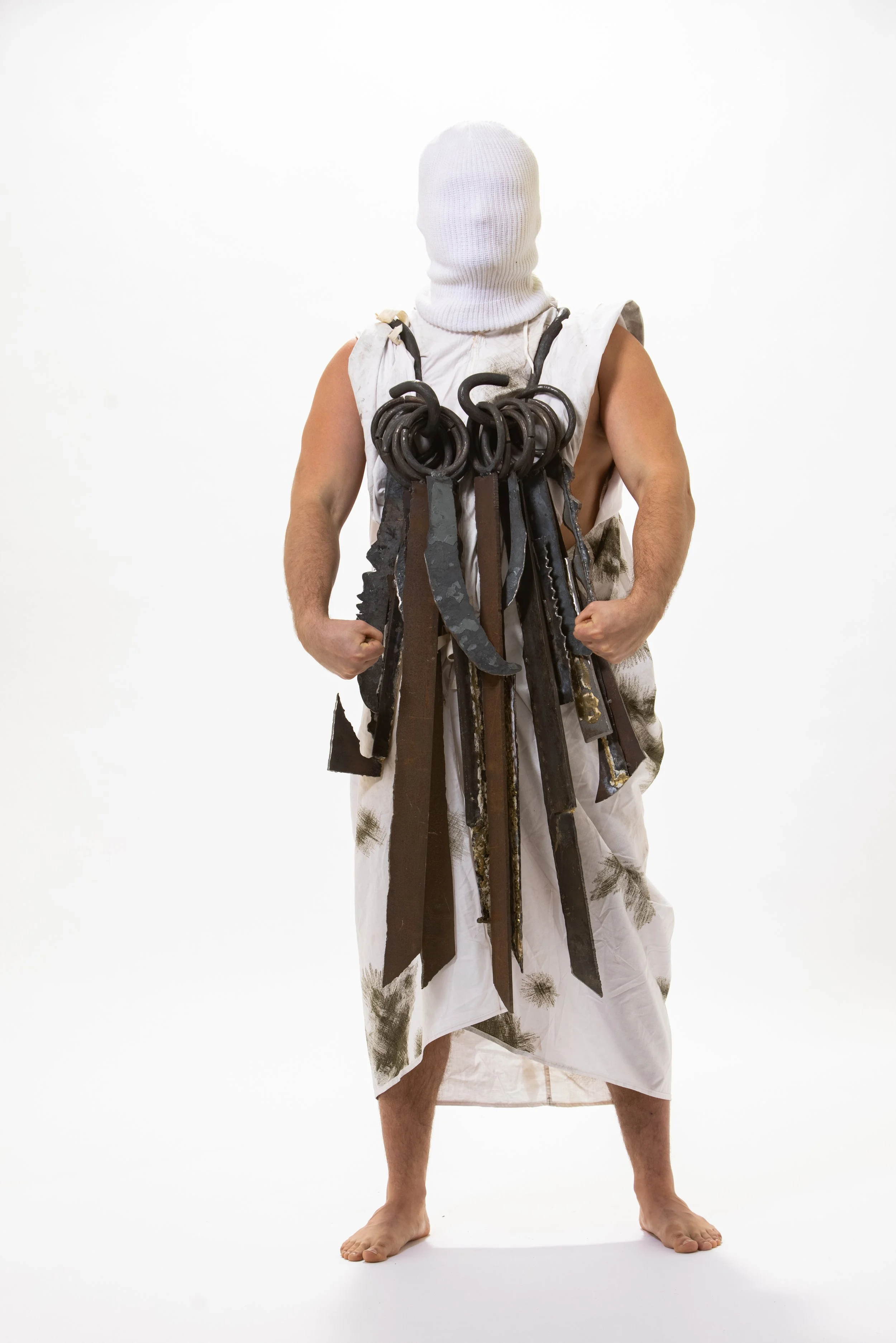 Try it for Size
Helmet: Hand-forged mild steel
Attire: snow camo poncho, acrylic hood
2020