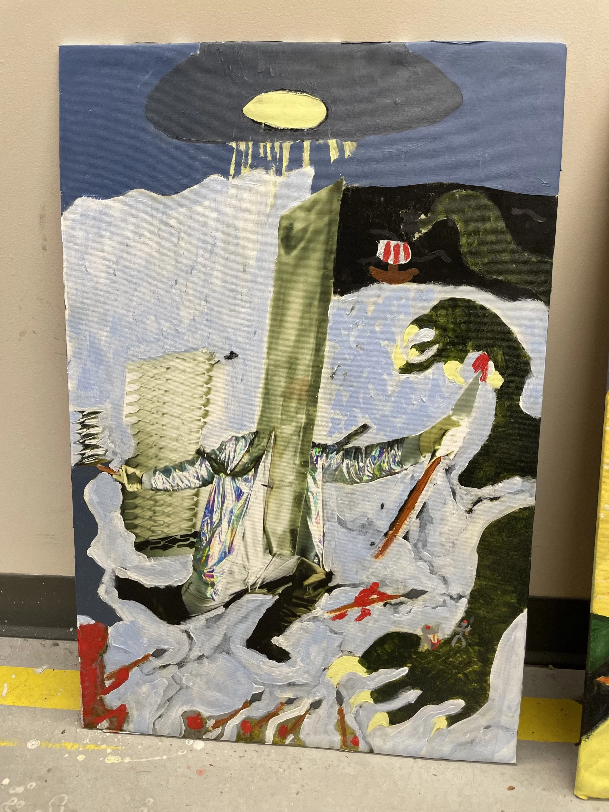Jet Setting Camo +
2' x 3' x 3"
acrylic, canvas and wood
