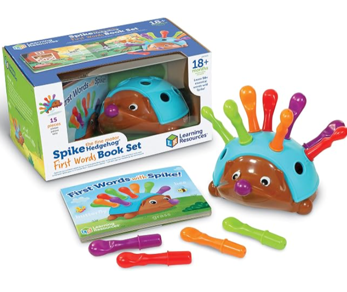 Learning Resources Spike the Fine Motor Hedgehog First Words - Toddler Activity Toys, Preschool Fine Motor Skills, Age 18 Months+